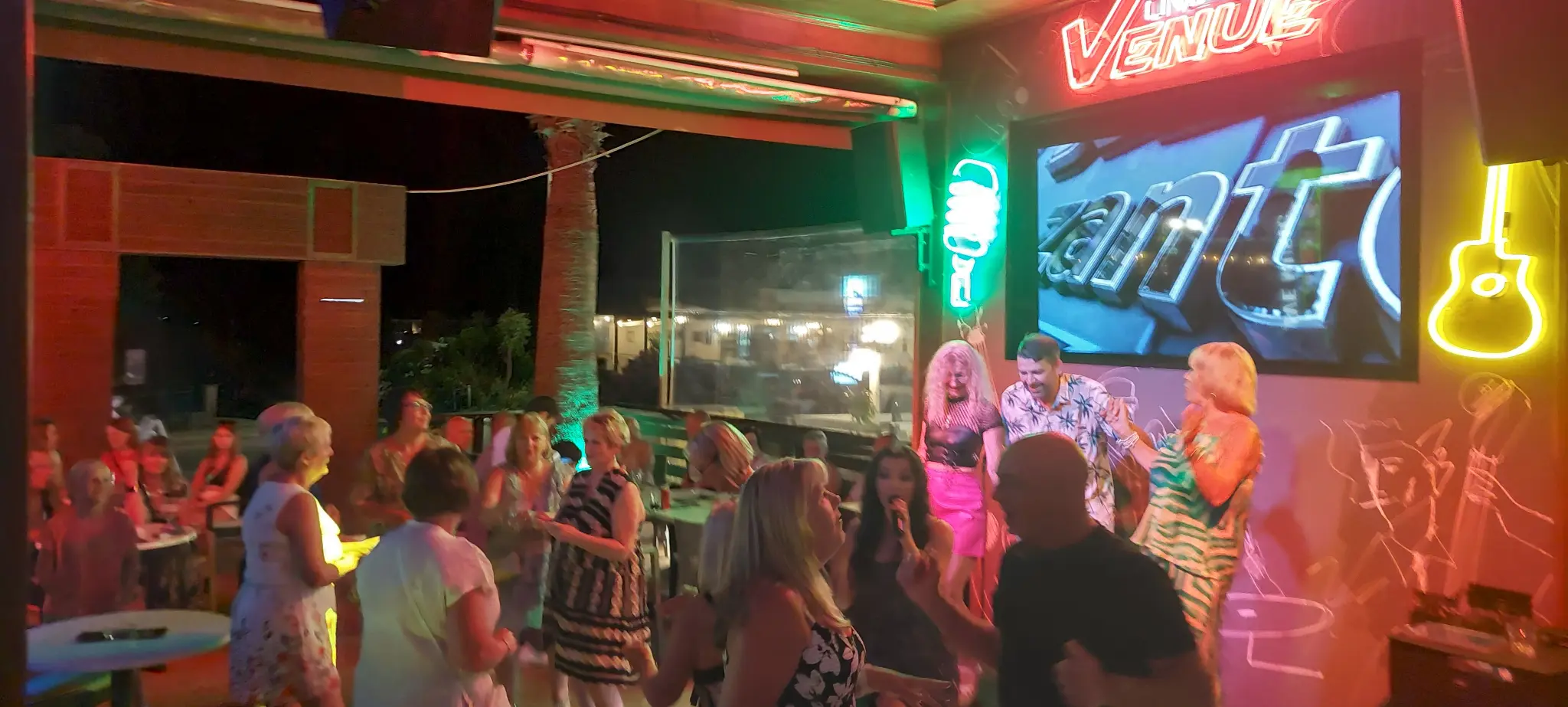 Crowd with Performers at Venue Bar Kalamaki Zante